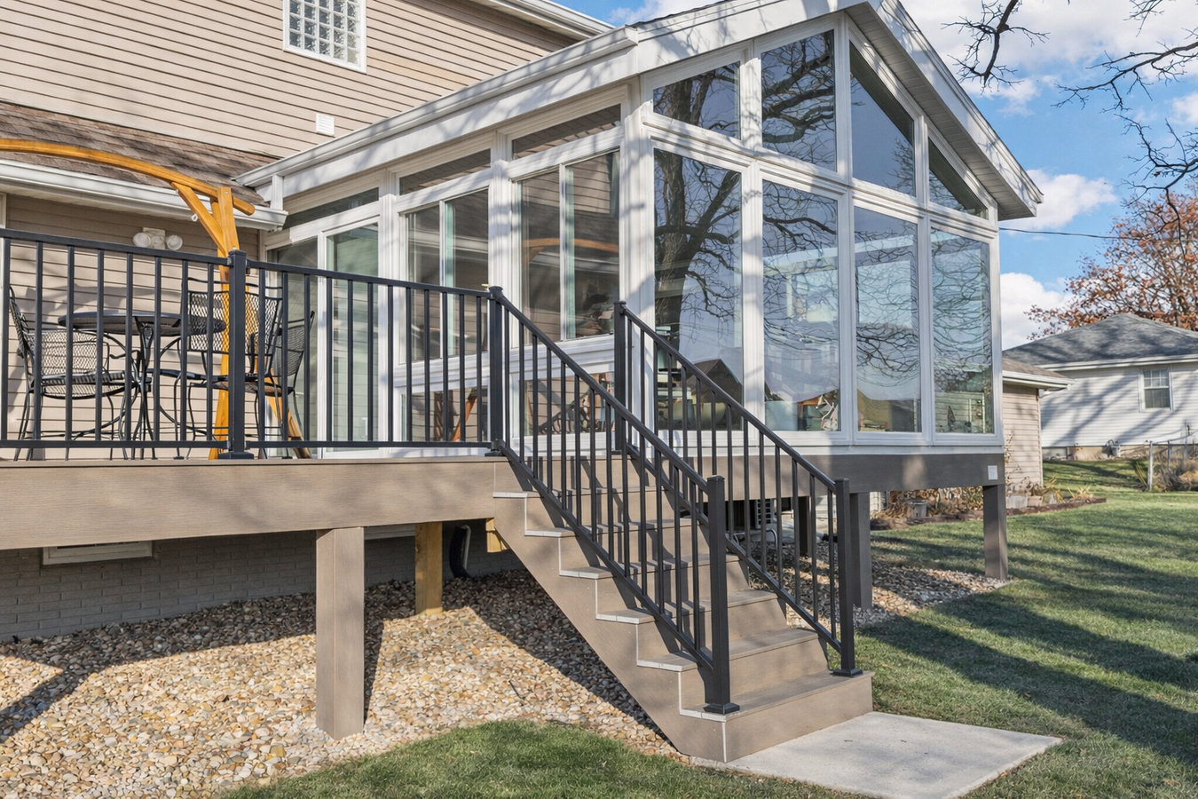 Patio-to-sunroom conversion